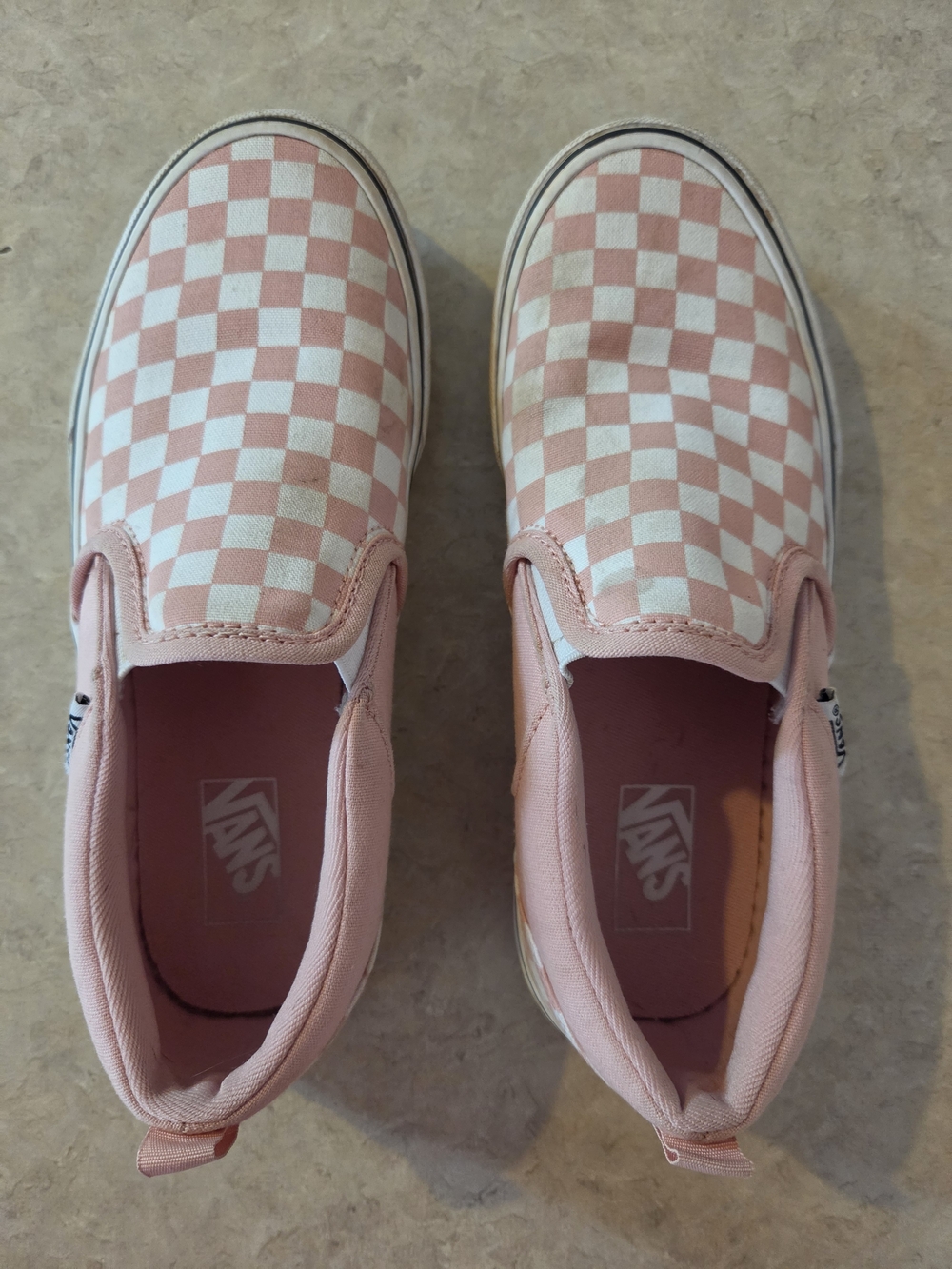 Vans Kids Slip-On Checkerboard Sneakers - Pink & White
